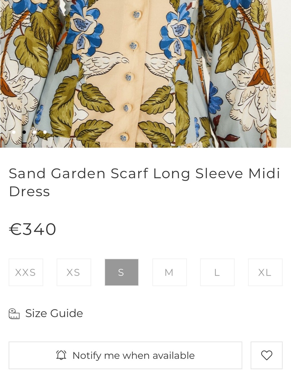 Farm Rio: GARDEN SCARF BLUE LONG SLEEVE MIDI DRESS - Picture 7 of 10